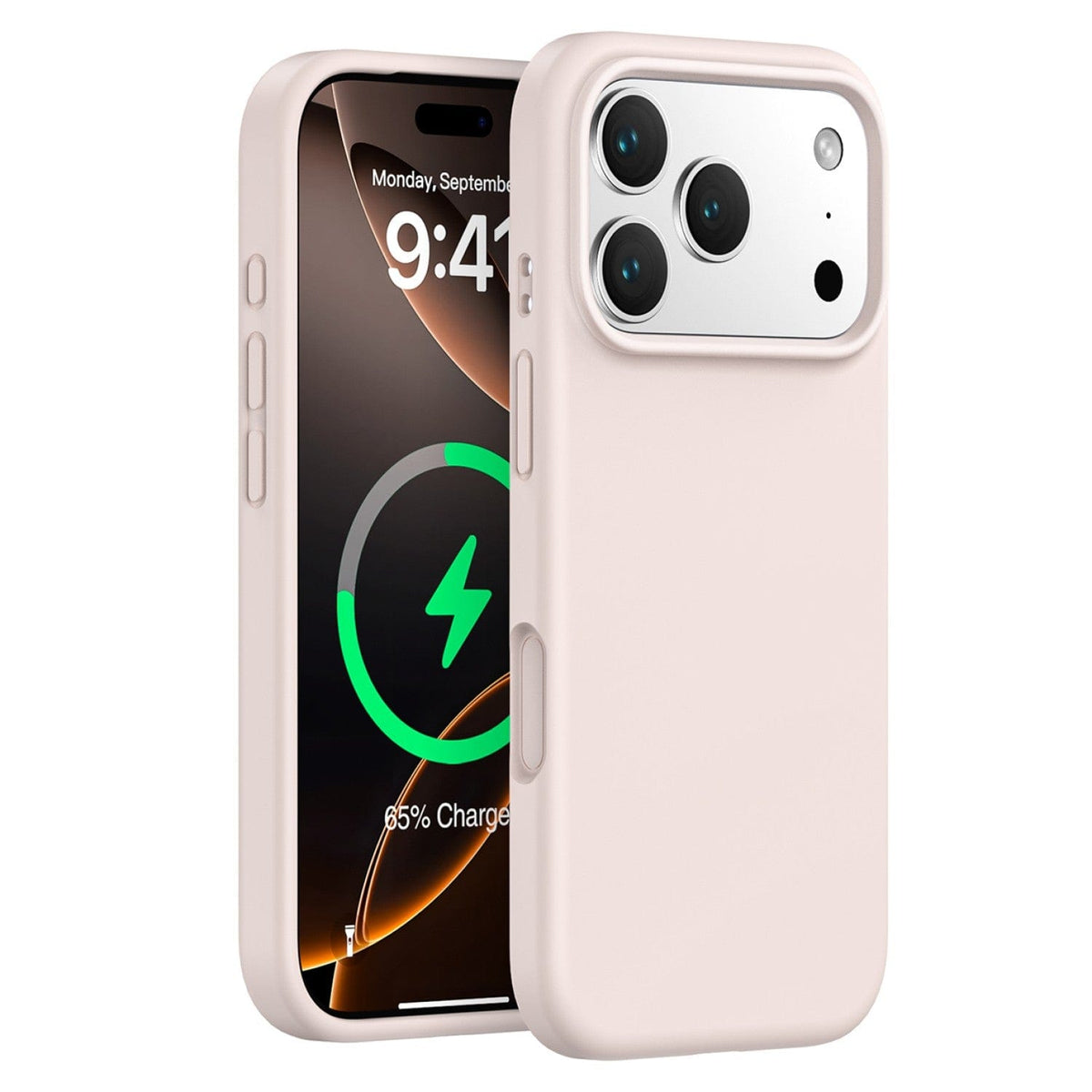SaharaCase Venture MagSafe-Compatible Silicone Case for iPhone 17 Pro — front and rear views