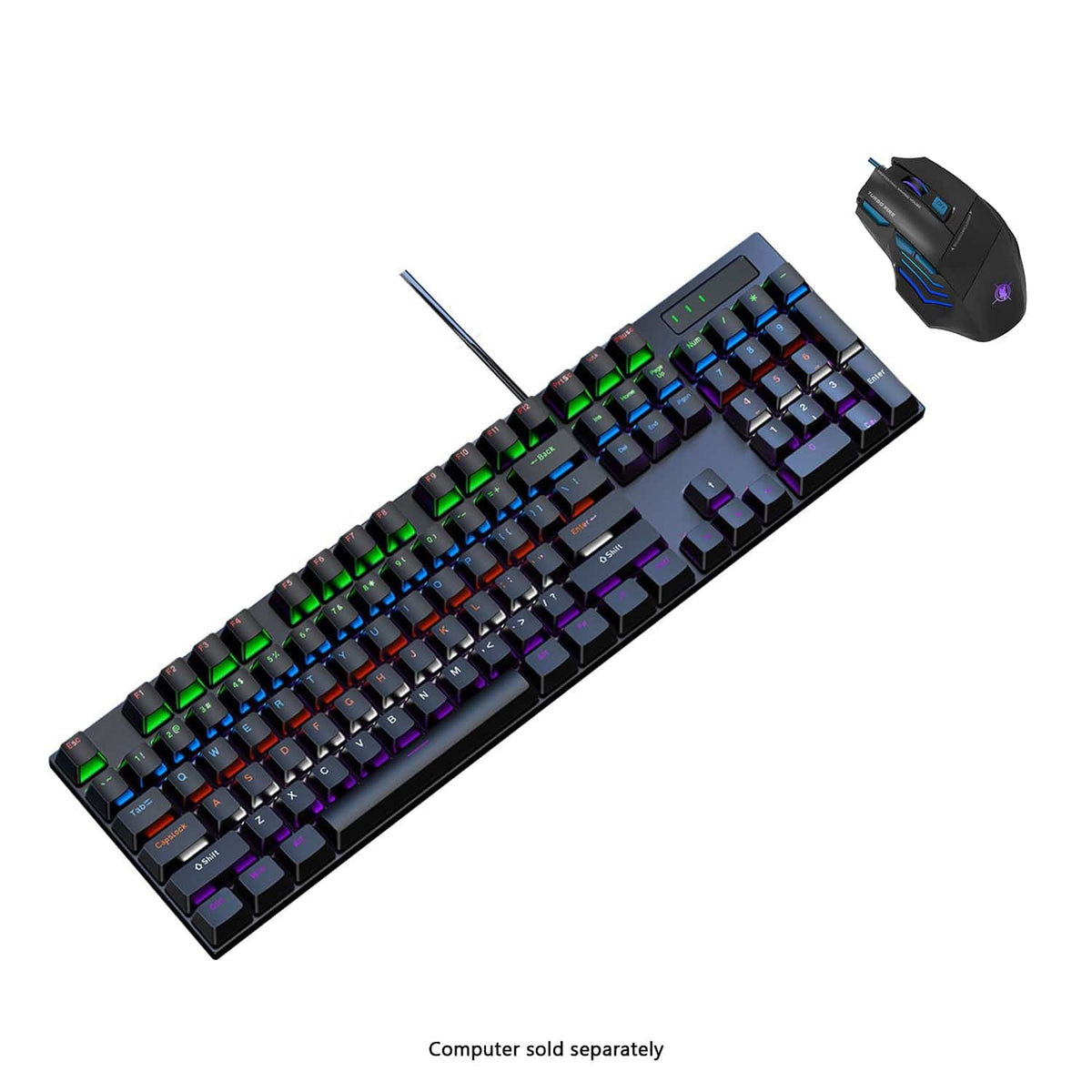 Diagonal view of the KB36 number pad and RGB key lighting