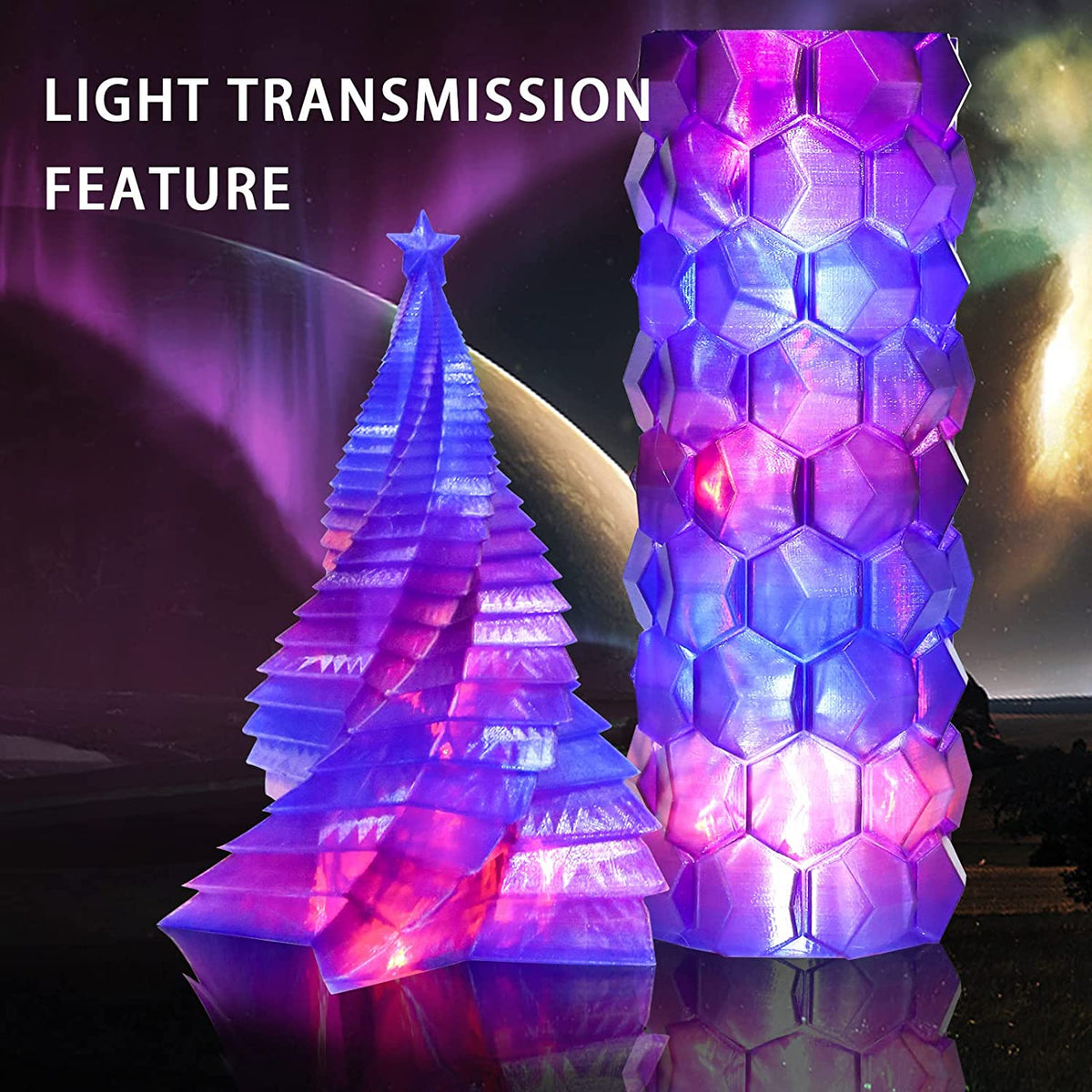 Amolen PLA Crystal-Transparent Gradient Variety Pack (4x200g)
