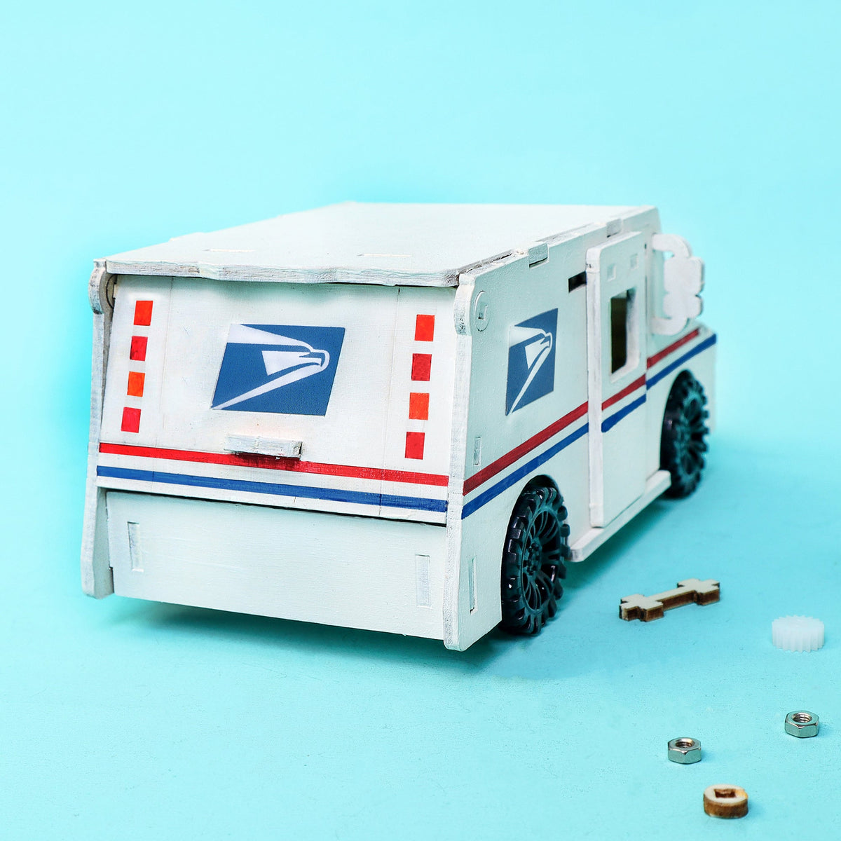 Kitsville Motorized Delivery Truck Building Kit — rear view