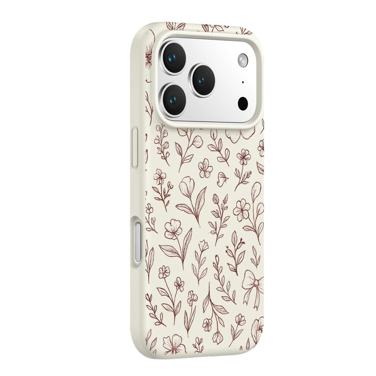 SaharaCase Inspire Silicone Case for iPhone 17 Pro — floral rear view