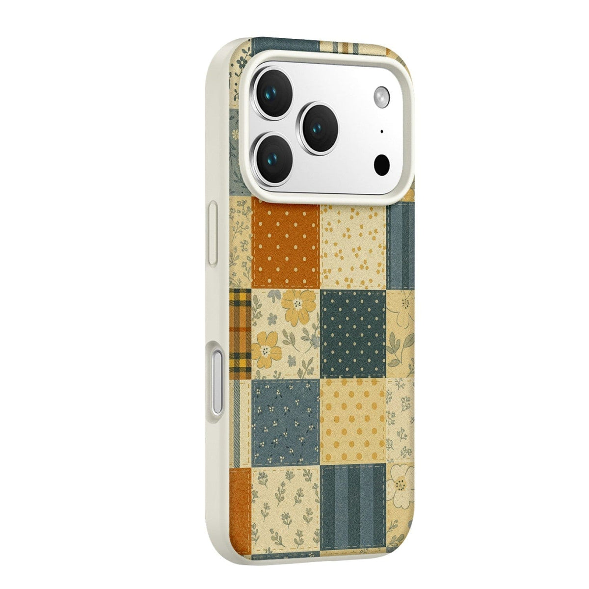 SaharaCase Inspire Silicone Case for iPhone 17 Pro — patchwork rear view
