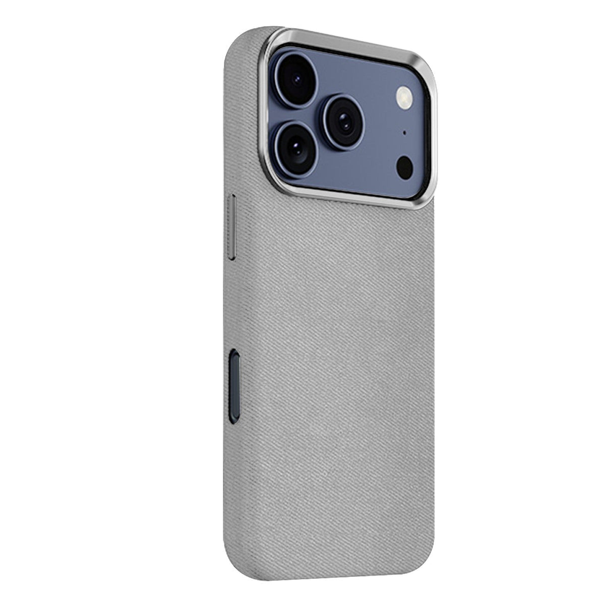 SaharaCase Indy Suede Leather Case for iPhone 17 Pro Max — gray rear view