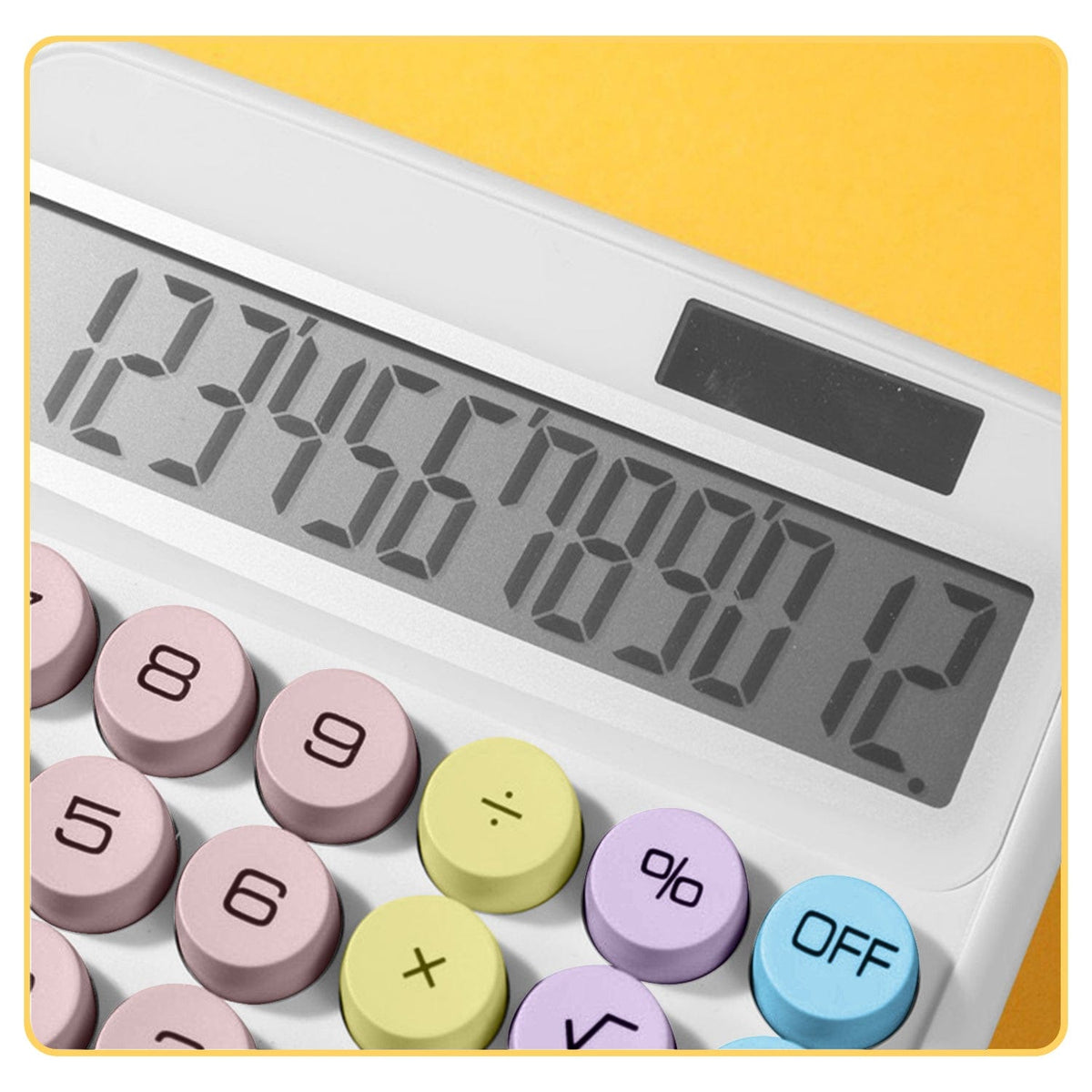 SaharaCase Cream KB53 calculator display and solar panel close-up