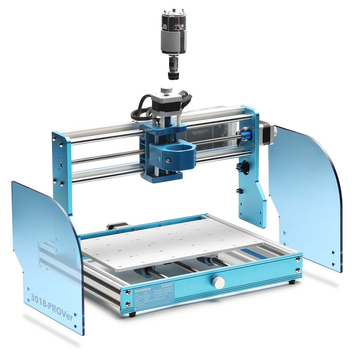 Genmitsu 3018-PROVer V2 assembly illustration with spindle and side panels