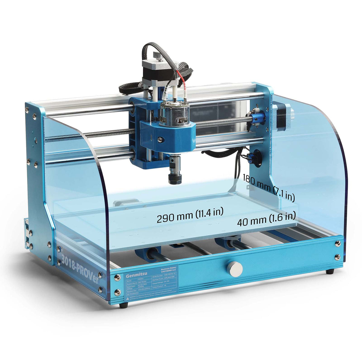 Genmitsu 3018-PROVer V2 manufacturer travel dimensions