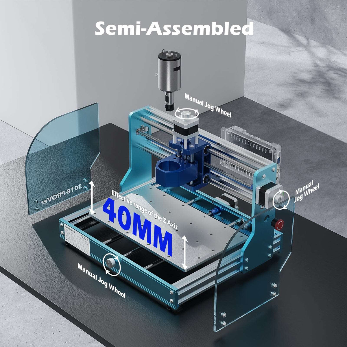 Genmitsu 3018-PROVer V2 semi-assembled frame diagram