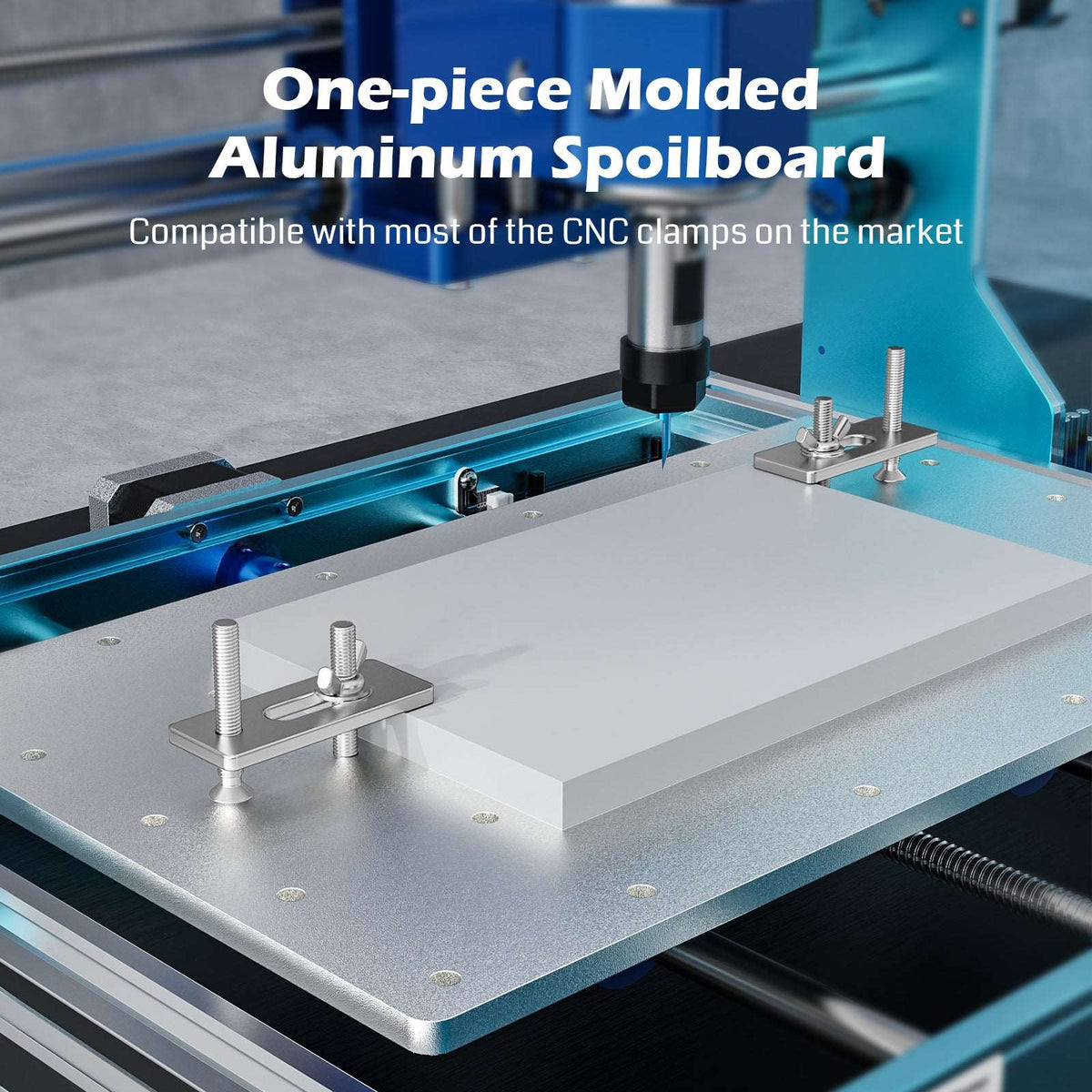 Genmitsu 3018-PROVer V2 aluminum work bed with clamps