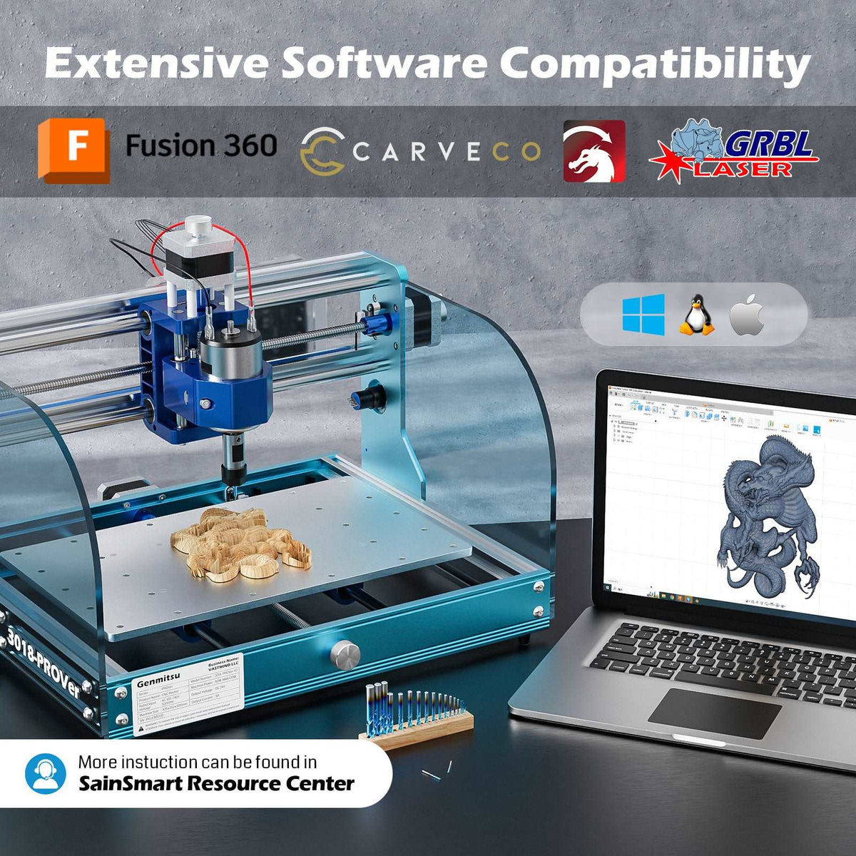 Genmitsu 3018-PROVer V2 manufacturer software compatibility graphic