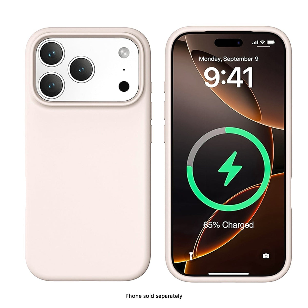SaharaCase Venture MagSafe-Compatible Silicone Case for iPhone 17 Pro — rear case and phone