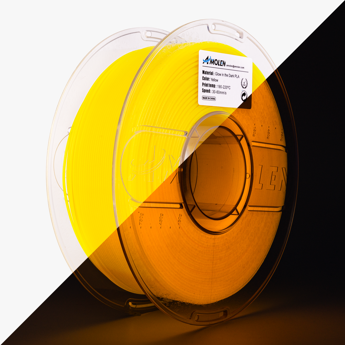 Amolen PLA Glow-in-the-Dark 1.75mm, 1KG/2.2LB