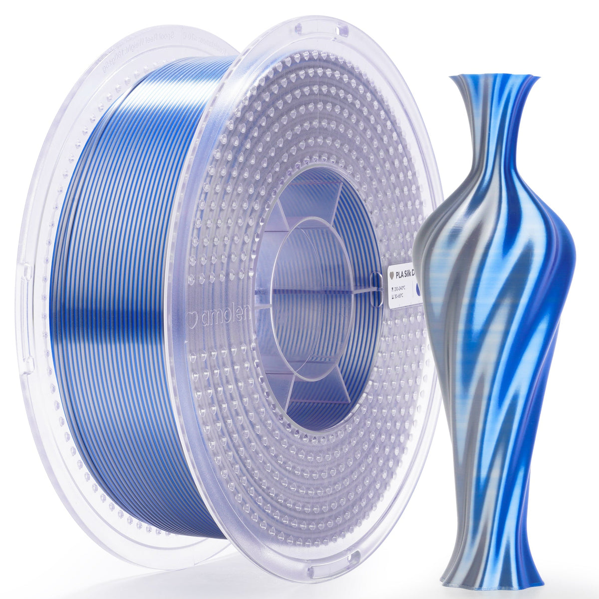 Amolen PLA Silk Dual Color Filament 1.75mm, 1KG/2.2LB