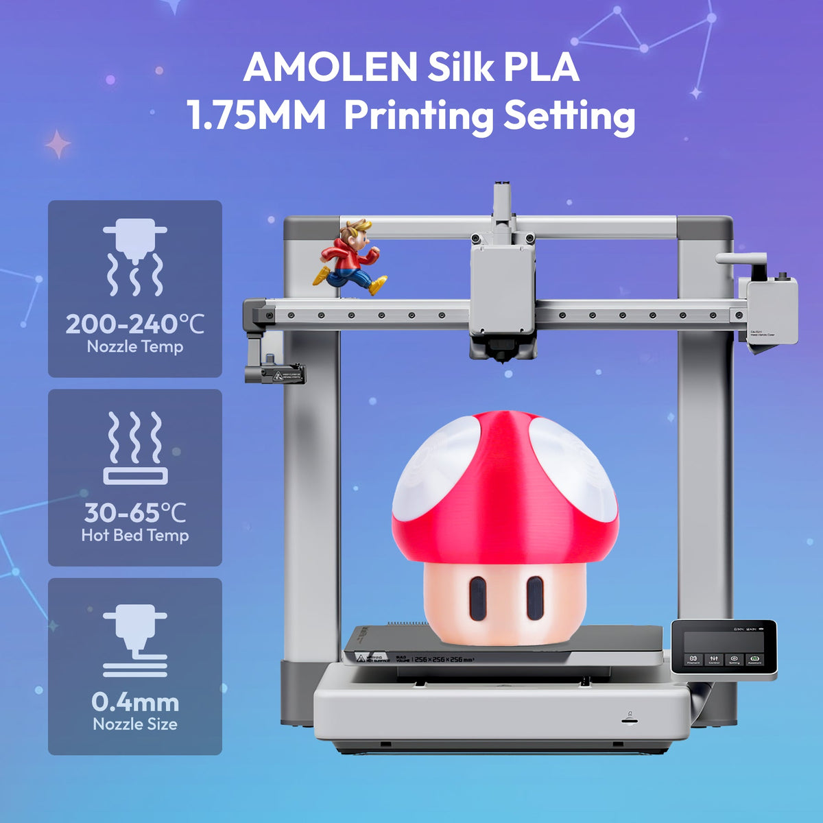 Amolen PLA Silk Basic Variety Pack (4x200g) - 1.75MM