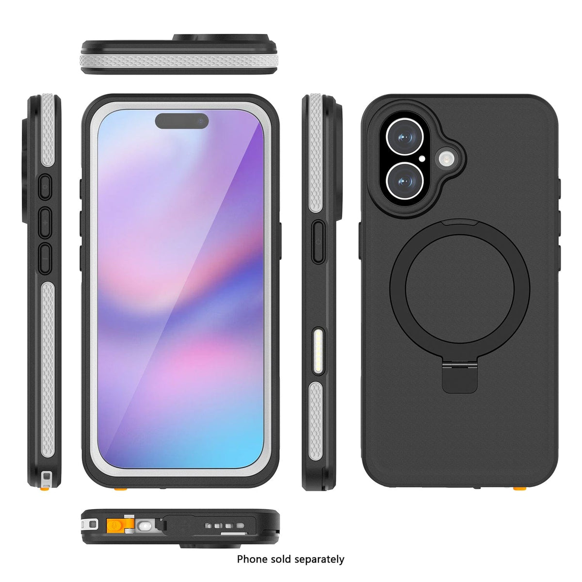 SaharaCase Oasis MagSafe-Compatible Waterproof Case for iPhone 17 — front rear and edge views
