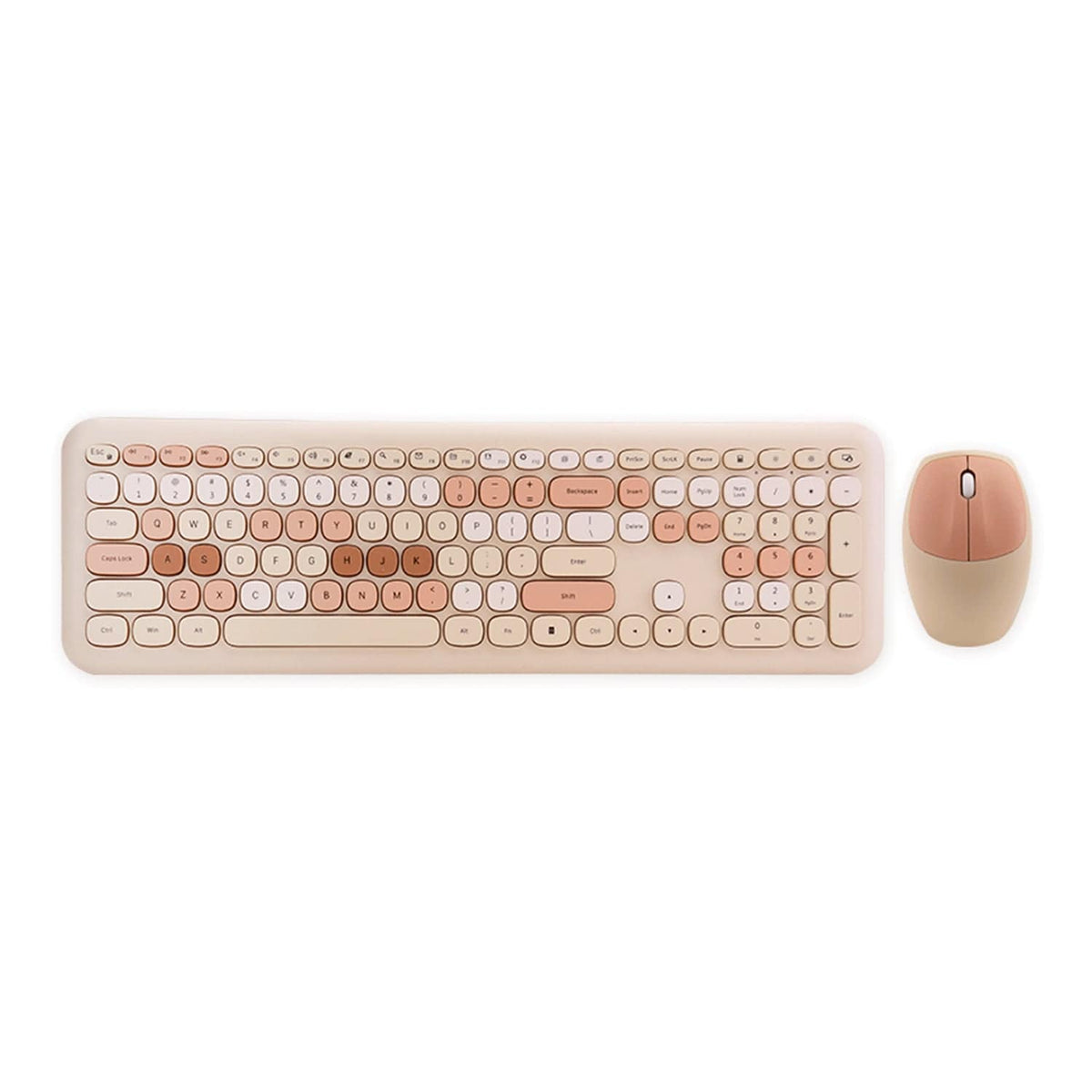 KB7 beige keyboard and mouse on a white background