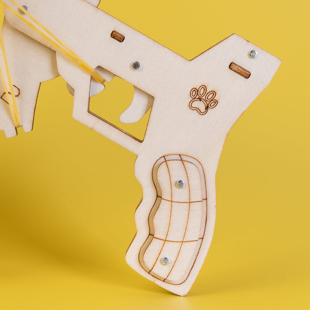 Kitsville Wooden Ball Launcher Engineering Kit — trigger and handle