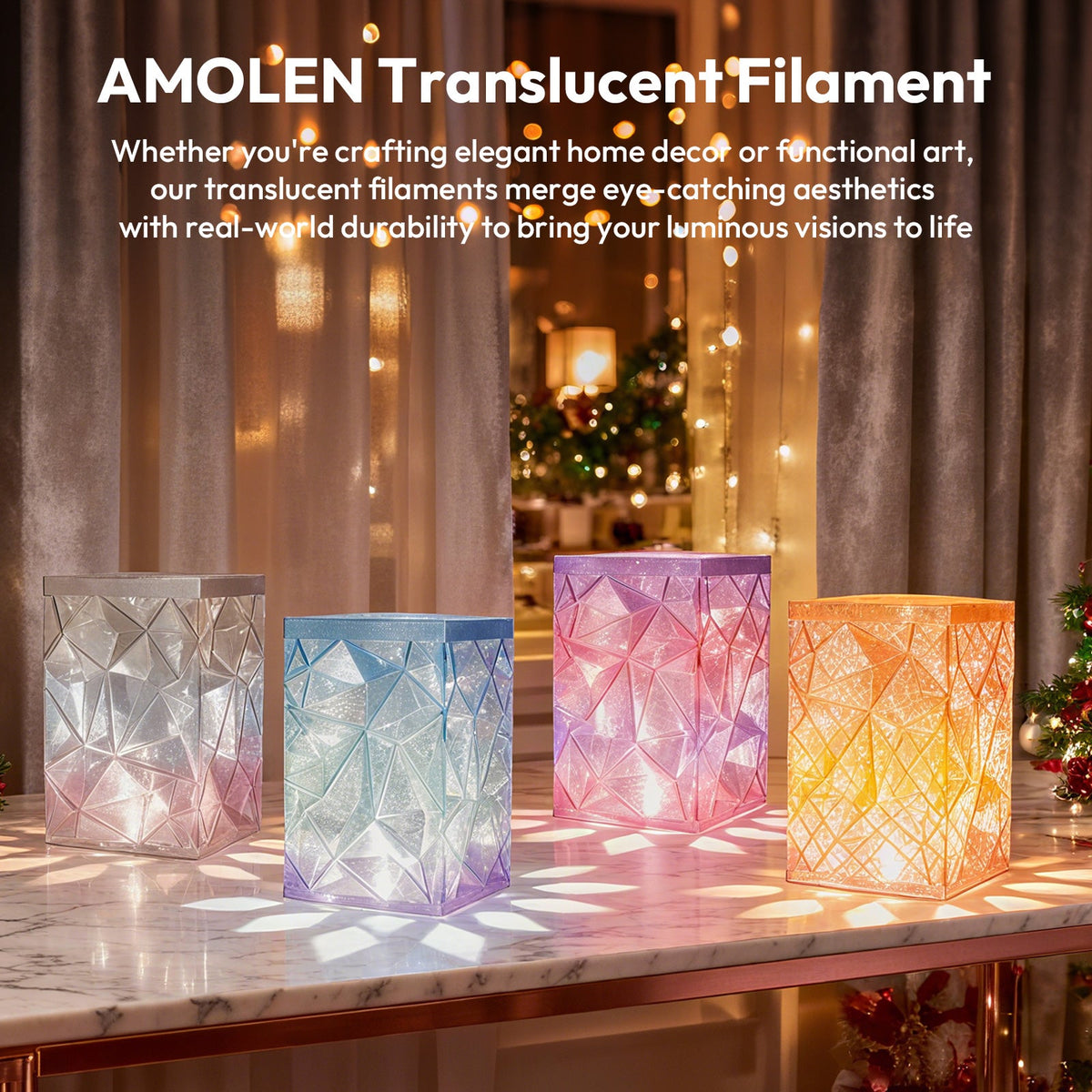 Amolen PLA Crystal-Transparent Gradient Variety Pack (4x200g)