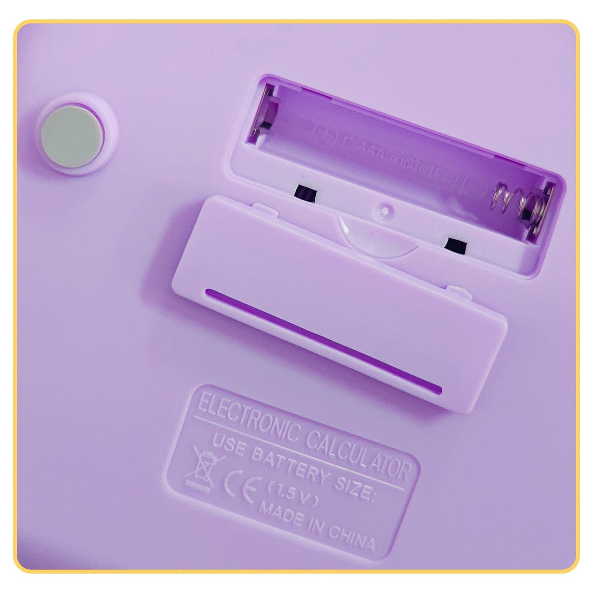 SaharaCase Purple KB51 calculator AAA battery compartment