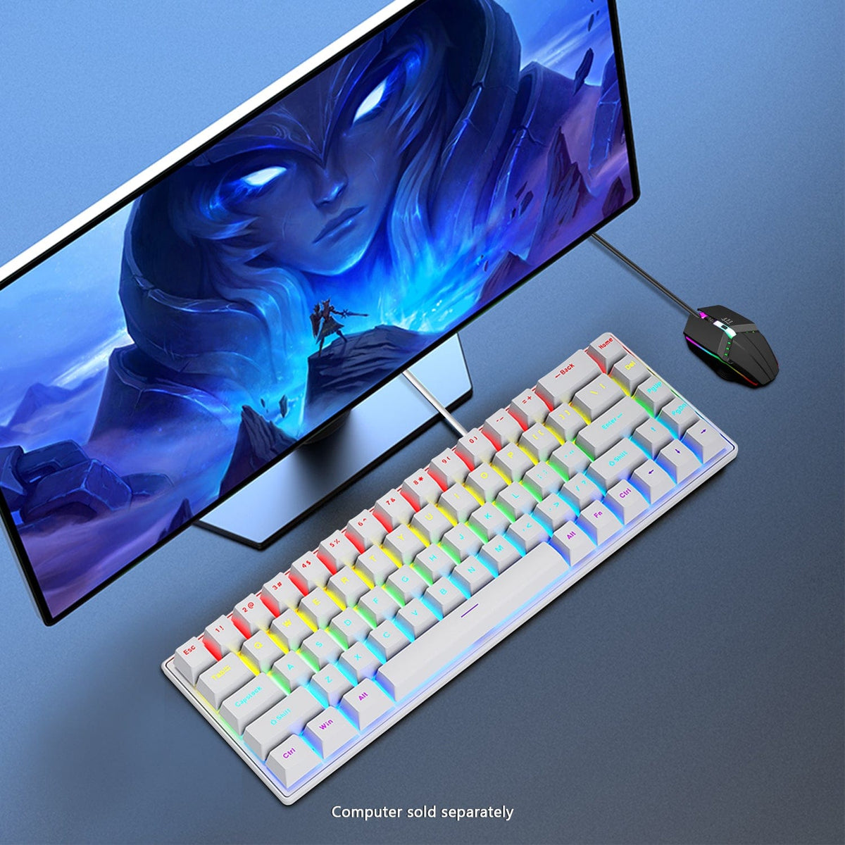 KB33 keyboard and mouse with blue display backdrop