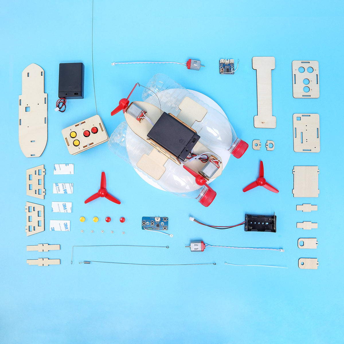 Kitsville ST017: Boat model and project components laid out