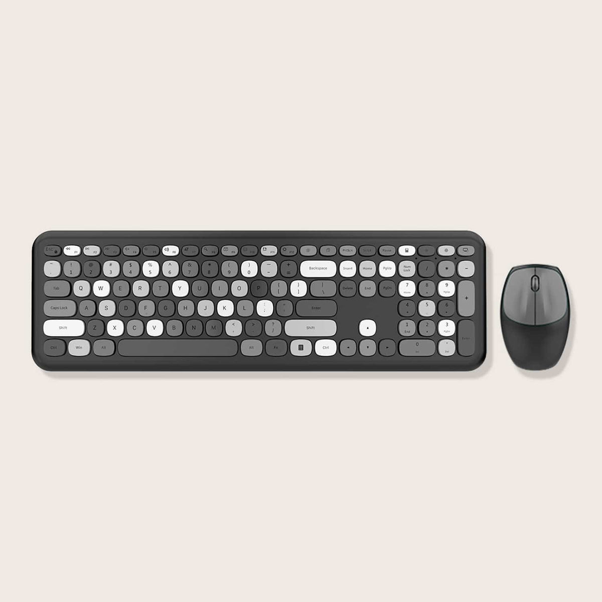 Top view of SaharaCase KB1 keyboard and mouse with USB receiver