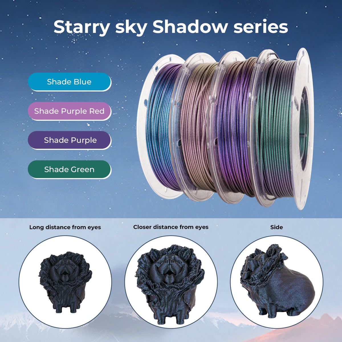 Amolen PLA Galaxy / Sparkle & Shiny Variety Pack (4x200g)