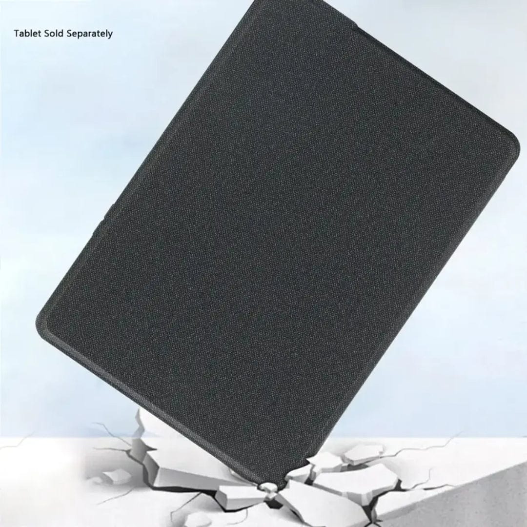 SaharaCase closed black folio cover shown in a protective-case illustration