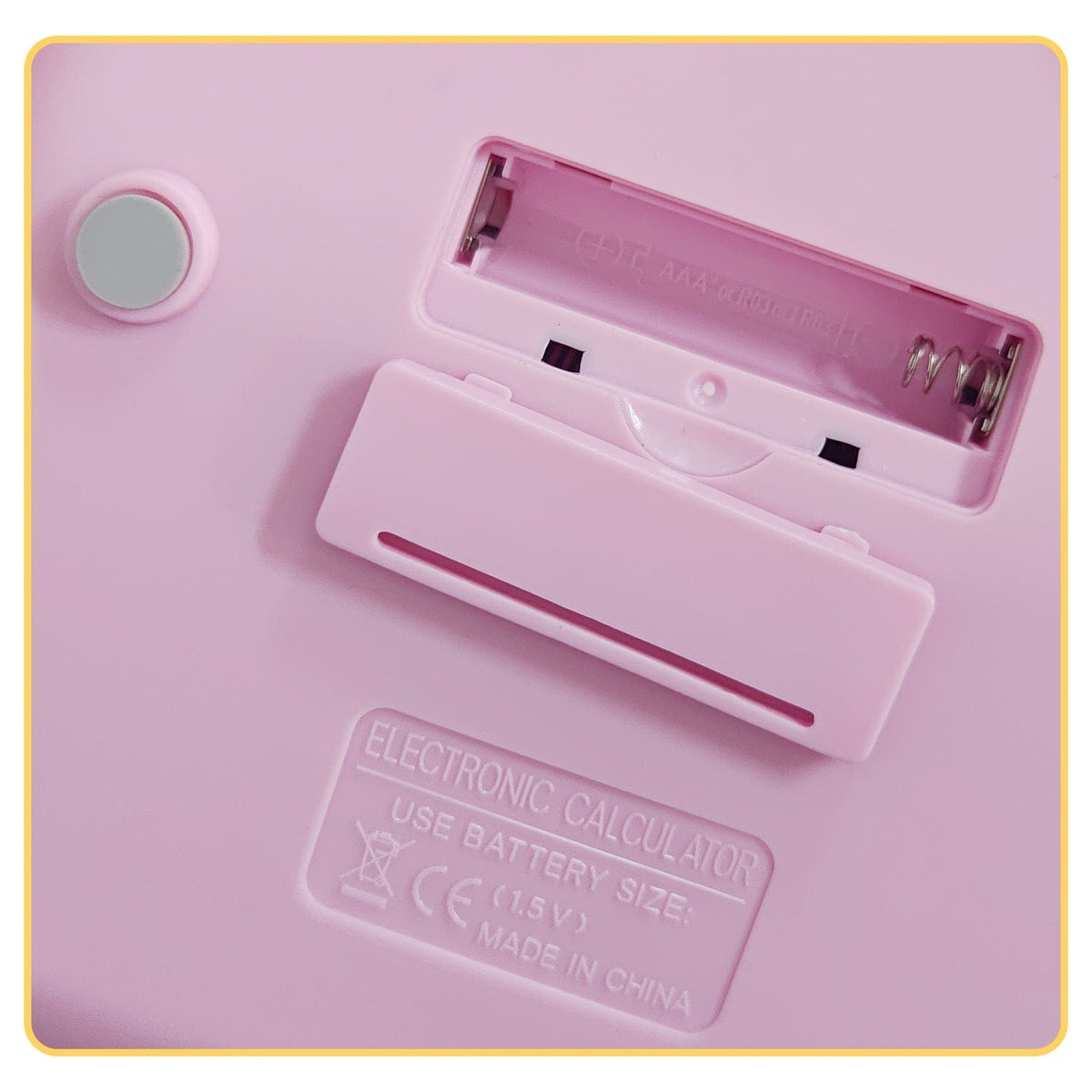 SaharaCase Pink KB52 calculator AAA battery compartment