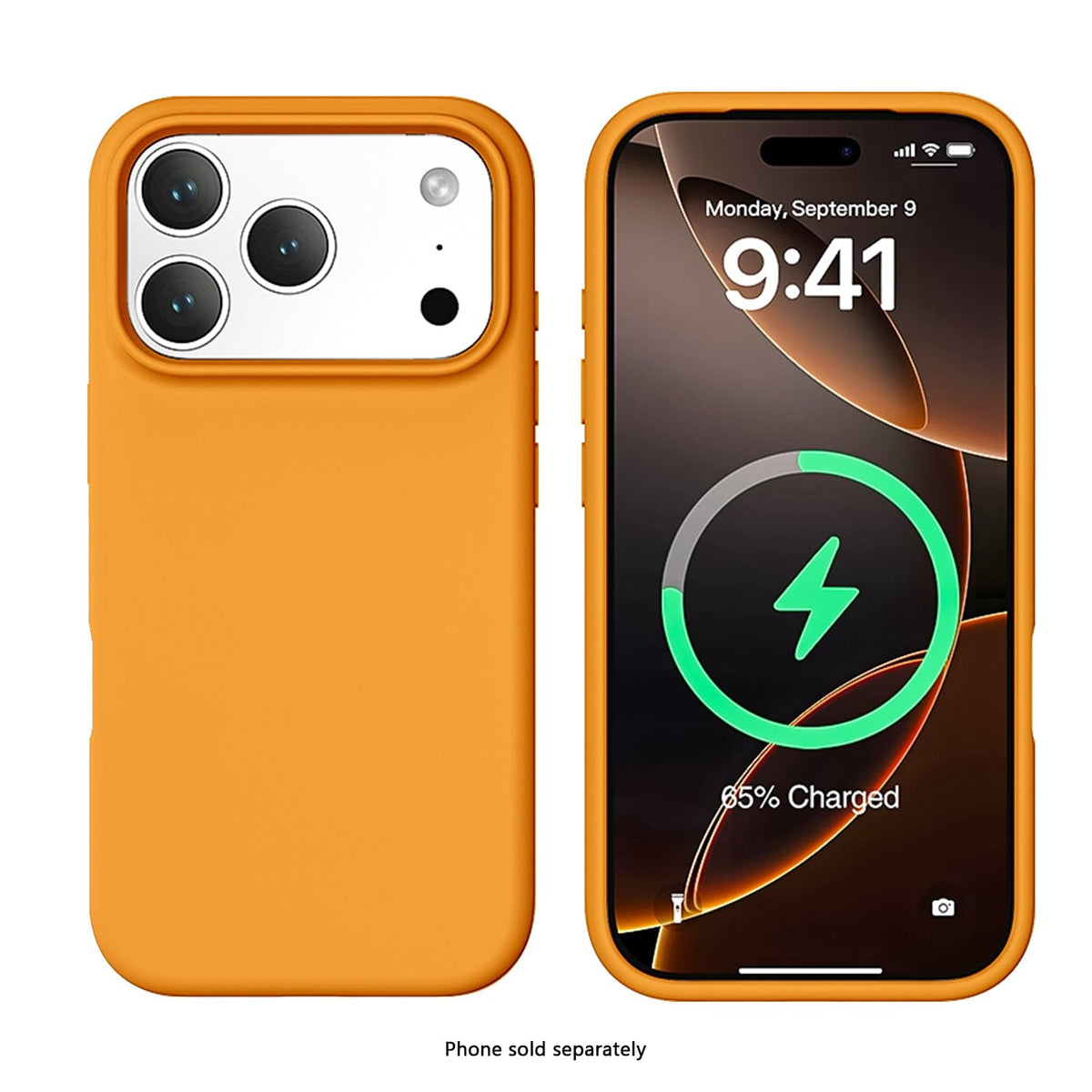 SaharaCase Venture MagSafe-Compatible Silicone Case for iPhone 17 Pro — rear case and phone