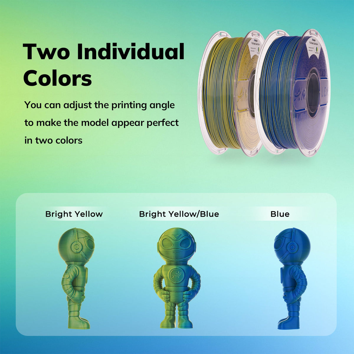 Amolen PLA Basic Dual Color-High Speed 1.75mm, 1 KG