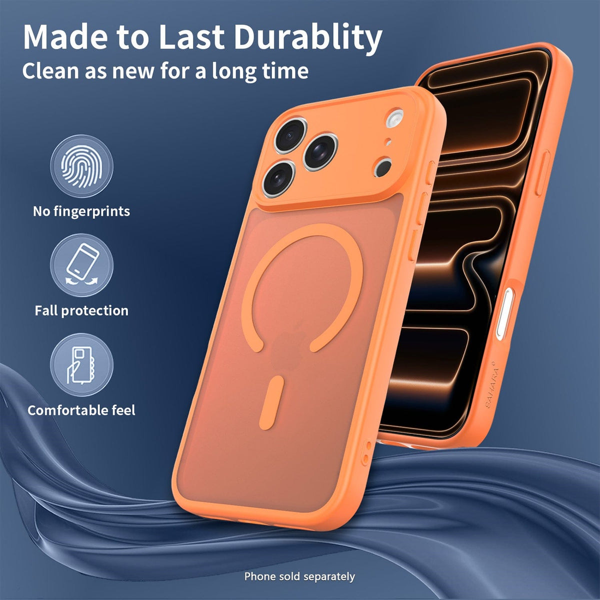 SaharaCase Venture Transparent Matte Slim Case for iPhone 17 Pro Max — case feature graphic