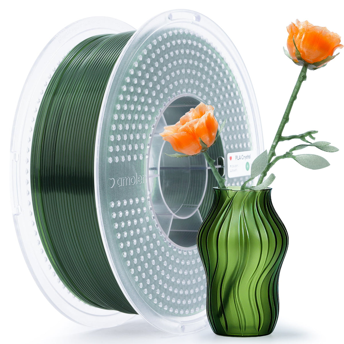 Amolen PLA Crystal-Transparent 1.75mm, 1KG/2.2LB