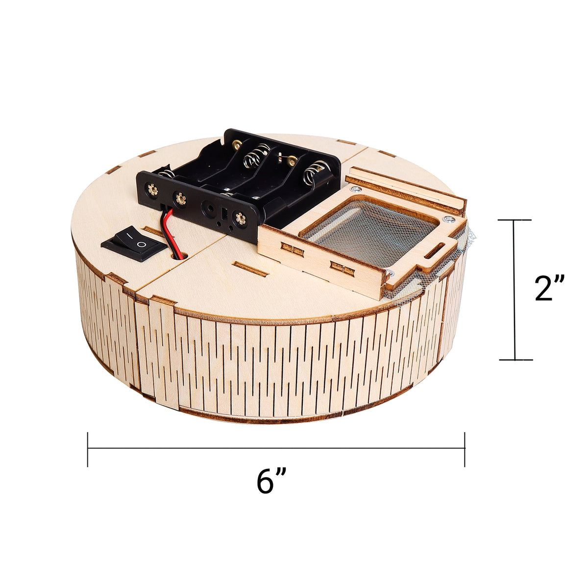 Kitsville Mini Robot Vacuum STEM Kit — dimension diagram