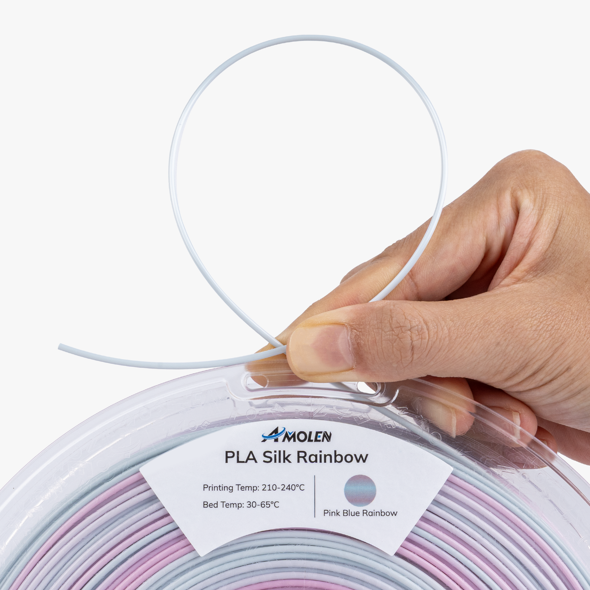 Amolen PLA Silk Rainbow 1.75mm, 1KG/2.2LB