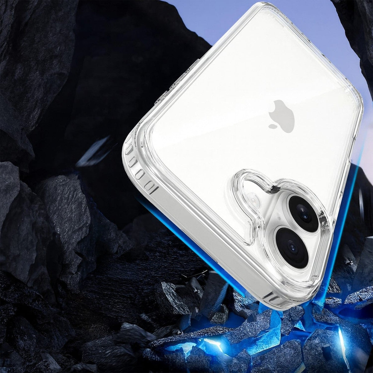 SaharaCase Venture Clear Case for iPhone 17 — corner detail illustration