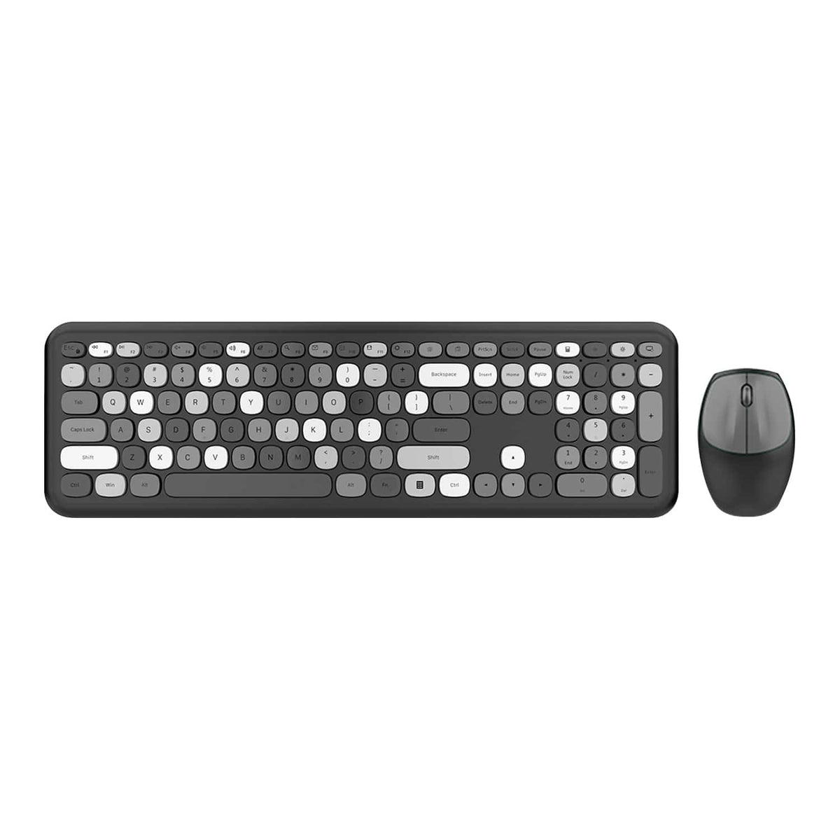 SaharaCase KB1 black and gray wireless keyboard and matching mouse