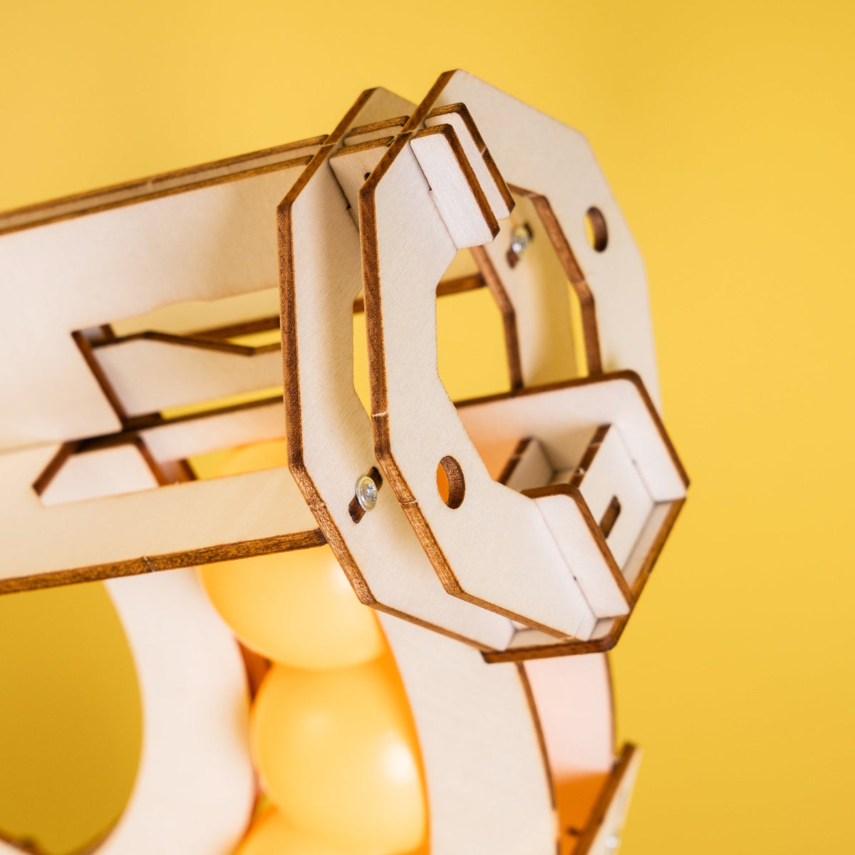 Kitsville Wooden Ball Launcher Engineering Kit — mechanism detail