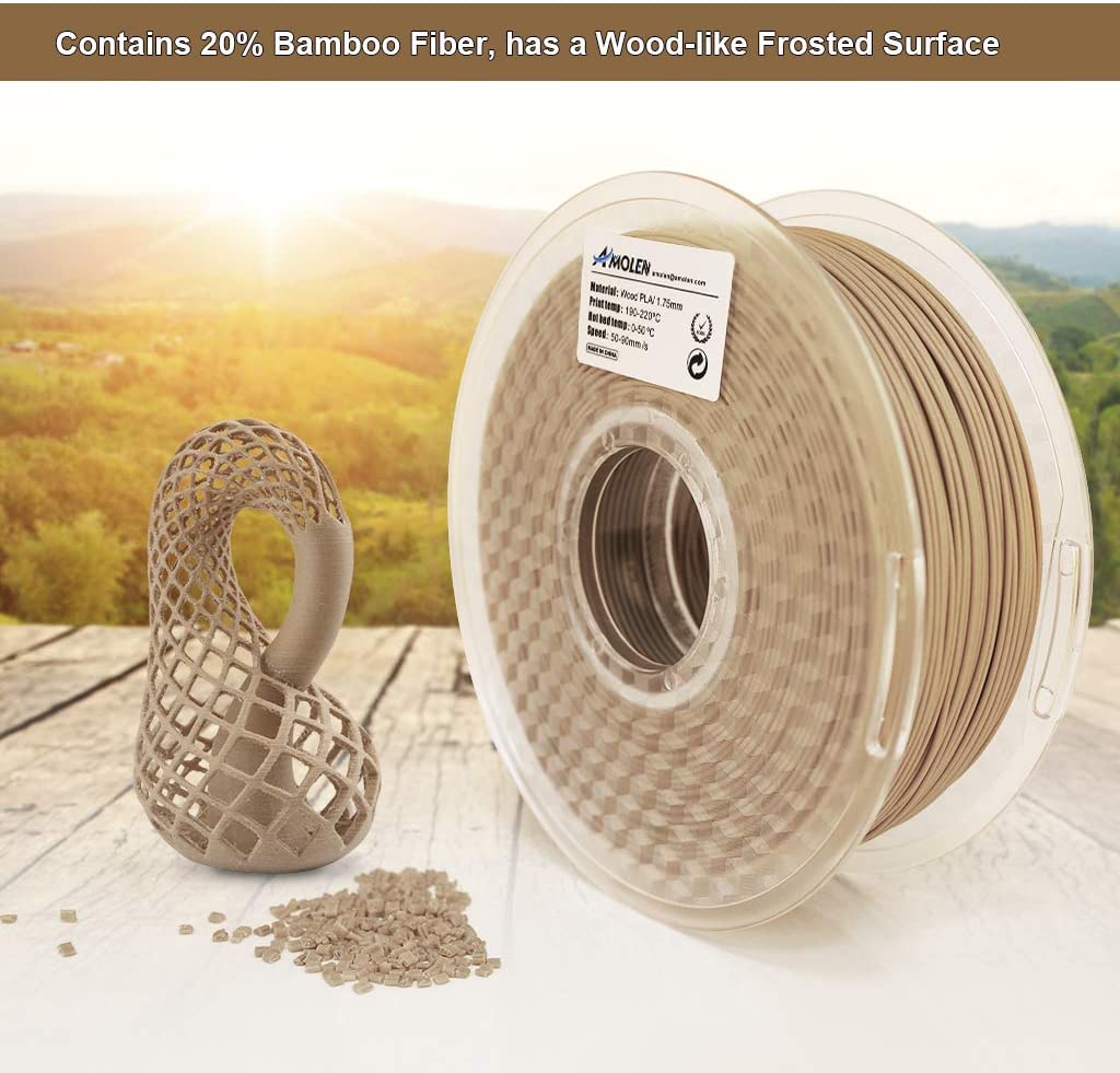 Amolen PLA Wood 1.75mm, 1KG/2.2LB