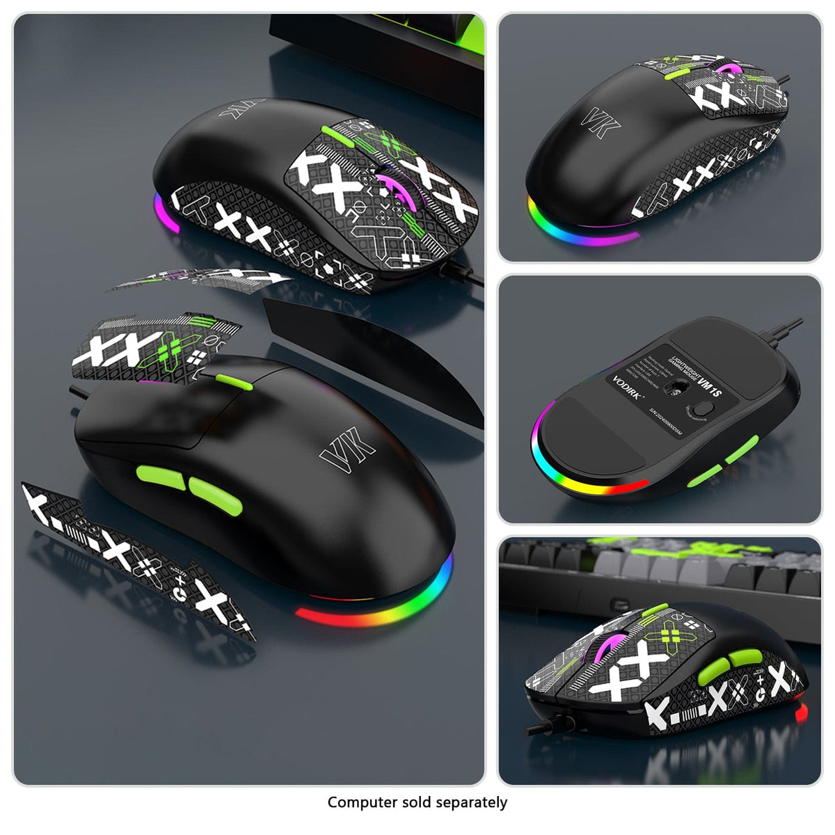 KB31 mouse buttons, underside and green accents