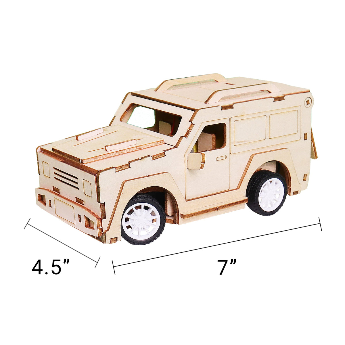Kitsville 2.4 GHz RC SUV Building Kit — dimension diagram