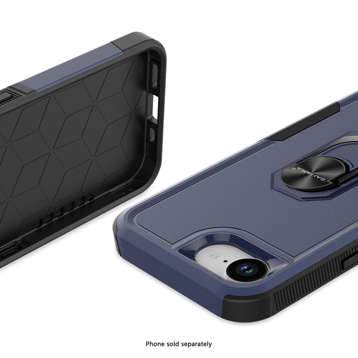 SaharaCase Raider Heavy-Duty Kickstand Case for iPhone 17e & iPhone 16e — case demonstration with phone