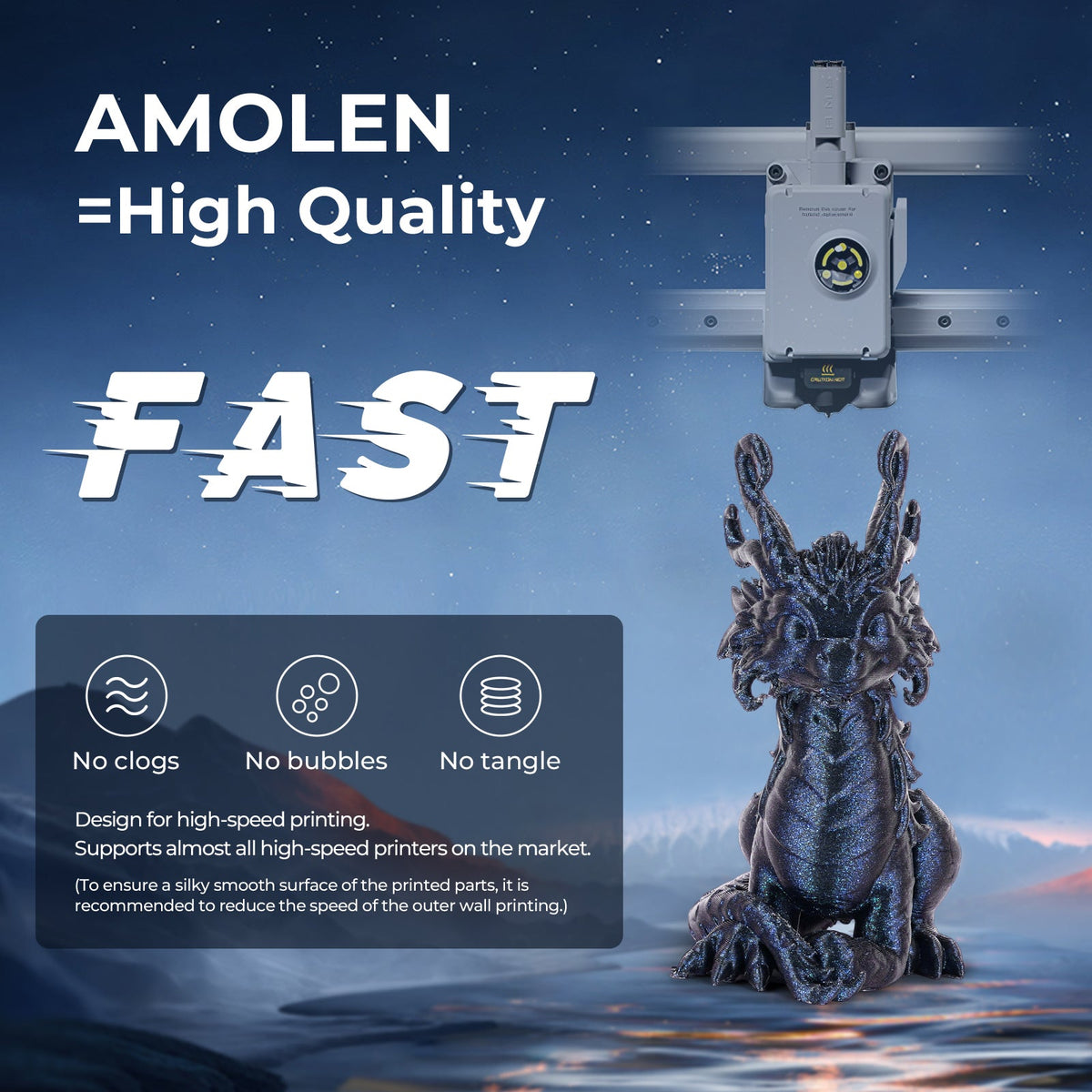 Amolen PLA Galaxy / Sparkle & Shiny Variety Pack (4x200g)