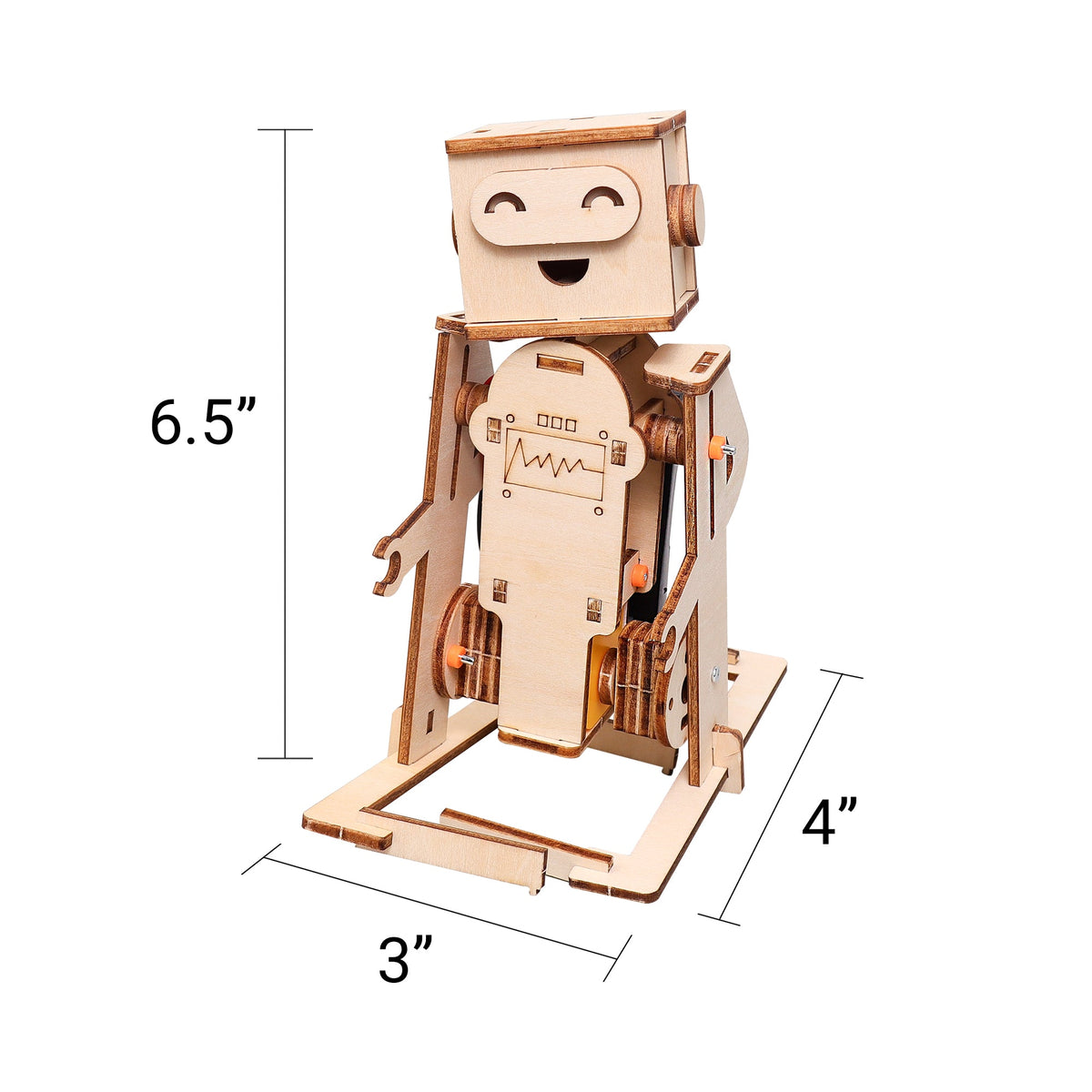 Kitsville WalkieBot Walking Robot Kit — dimension diagram