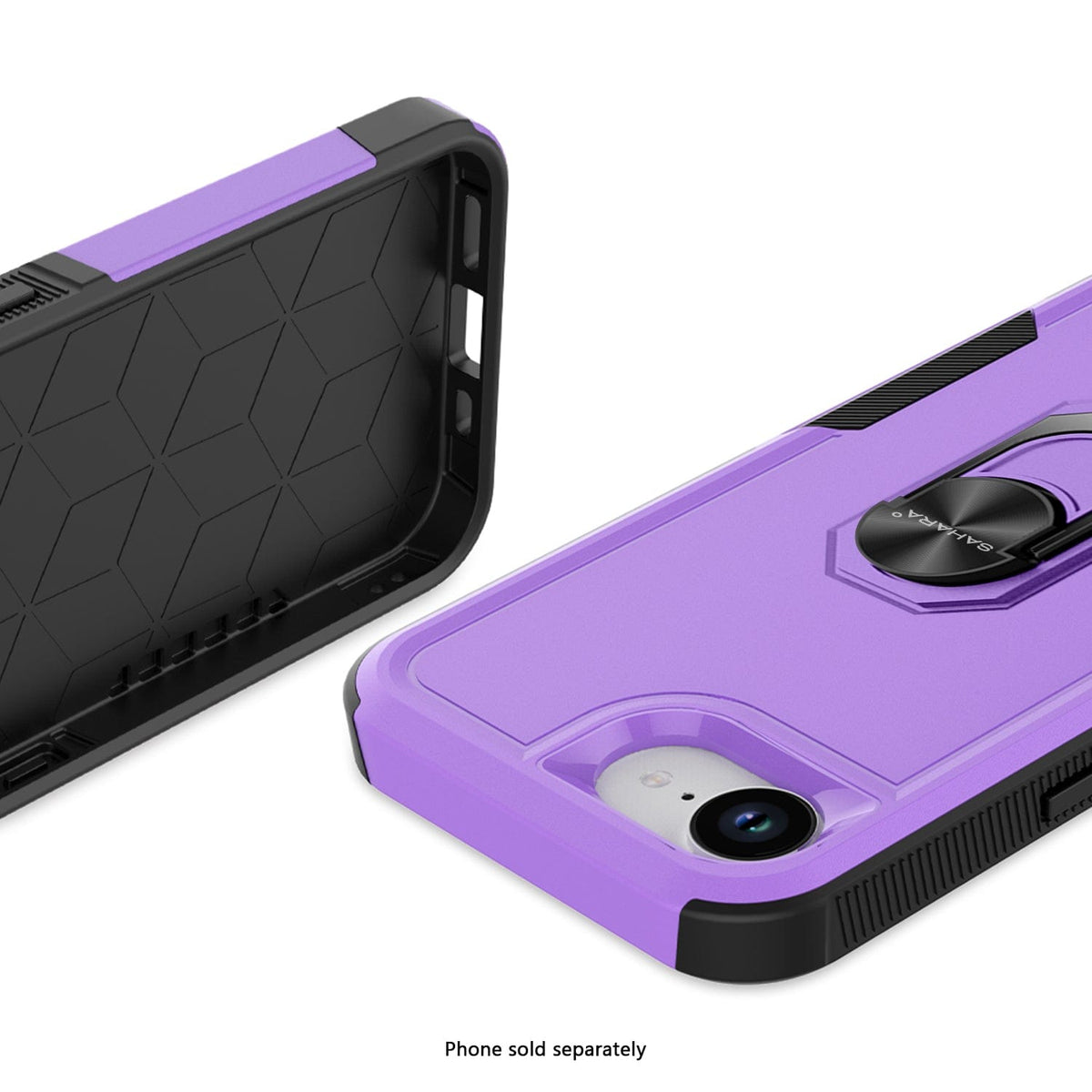 SaharaCase Raider Heavy-Duty Kickstand Case for iPhone 17e & iPhone 16e — case demonstration with phone