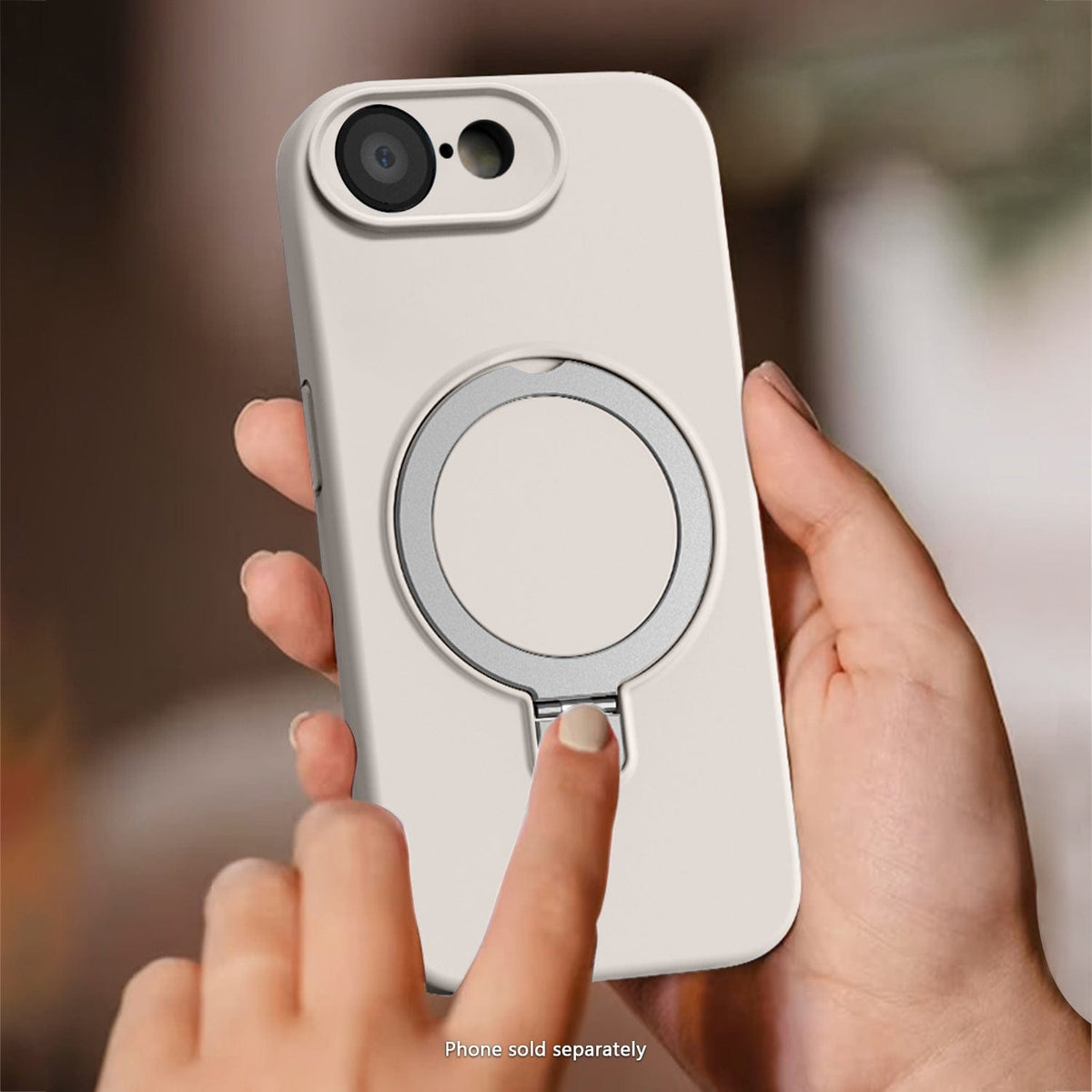 SaharaCase Venture Silicone Case for iPhone 17e & iPhone 16e — case demonstration with phone