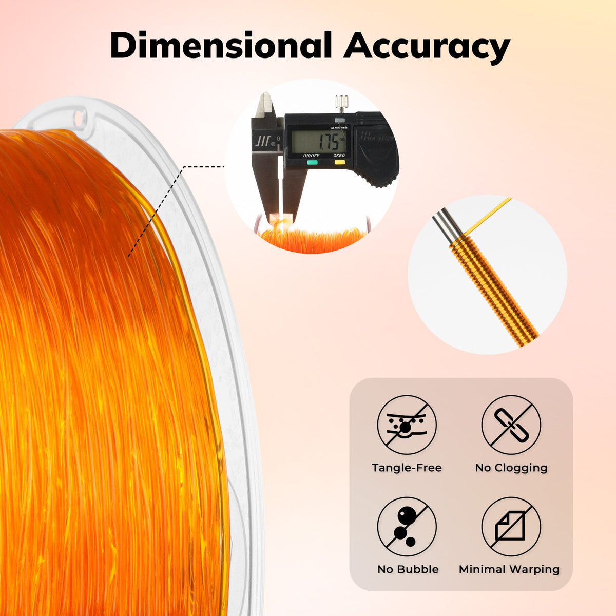 Amolen TPU Transparent 1.75mm, 1KG/2.2LB