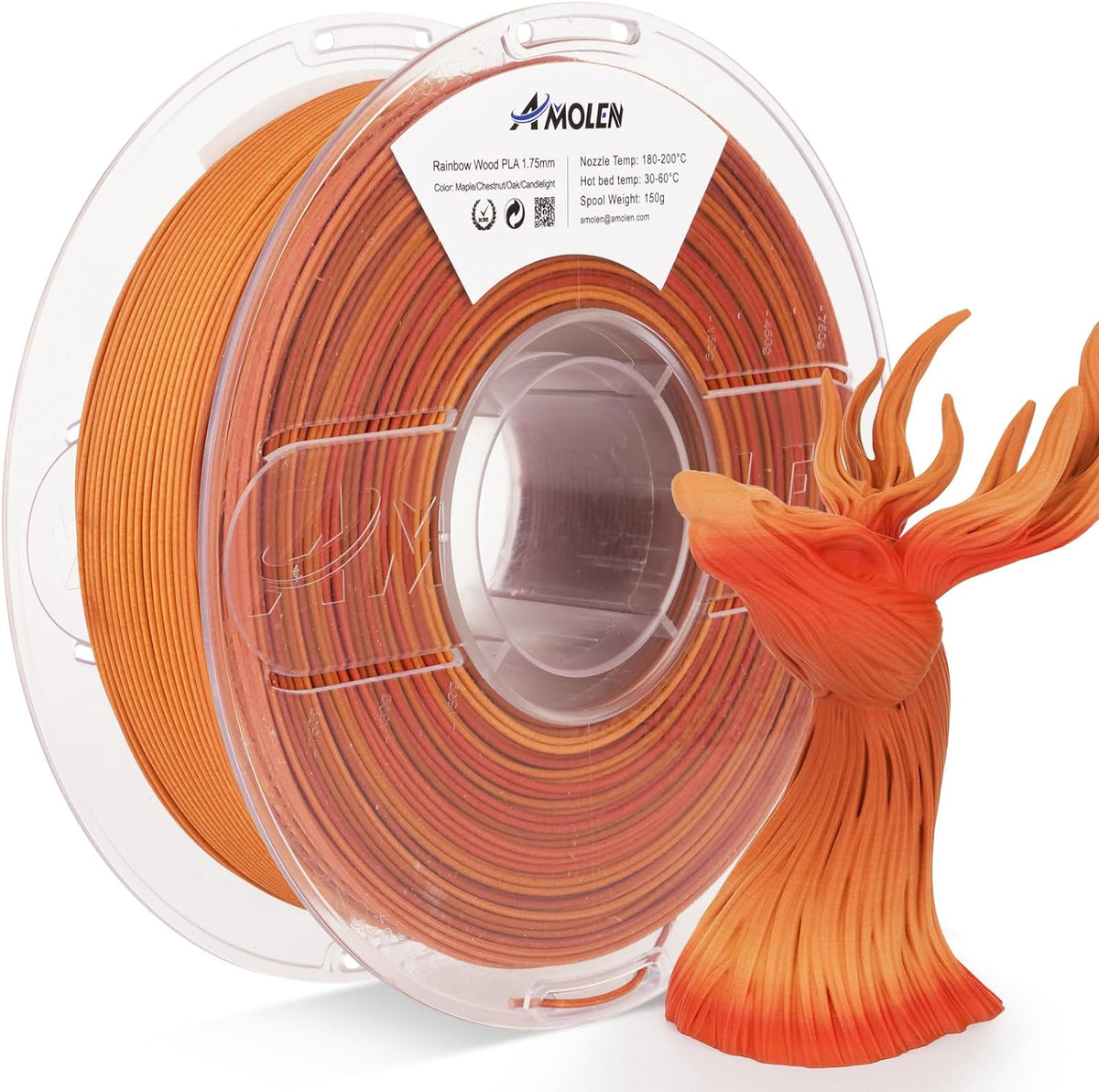 Amolen PLA Wood 1.75mm, 1KG/2.2LB