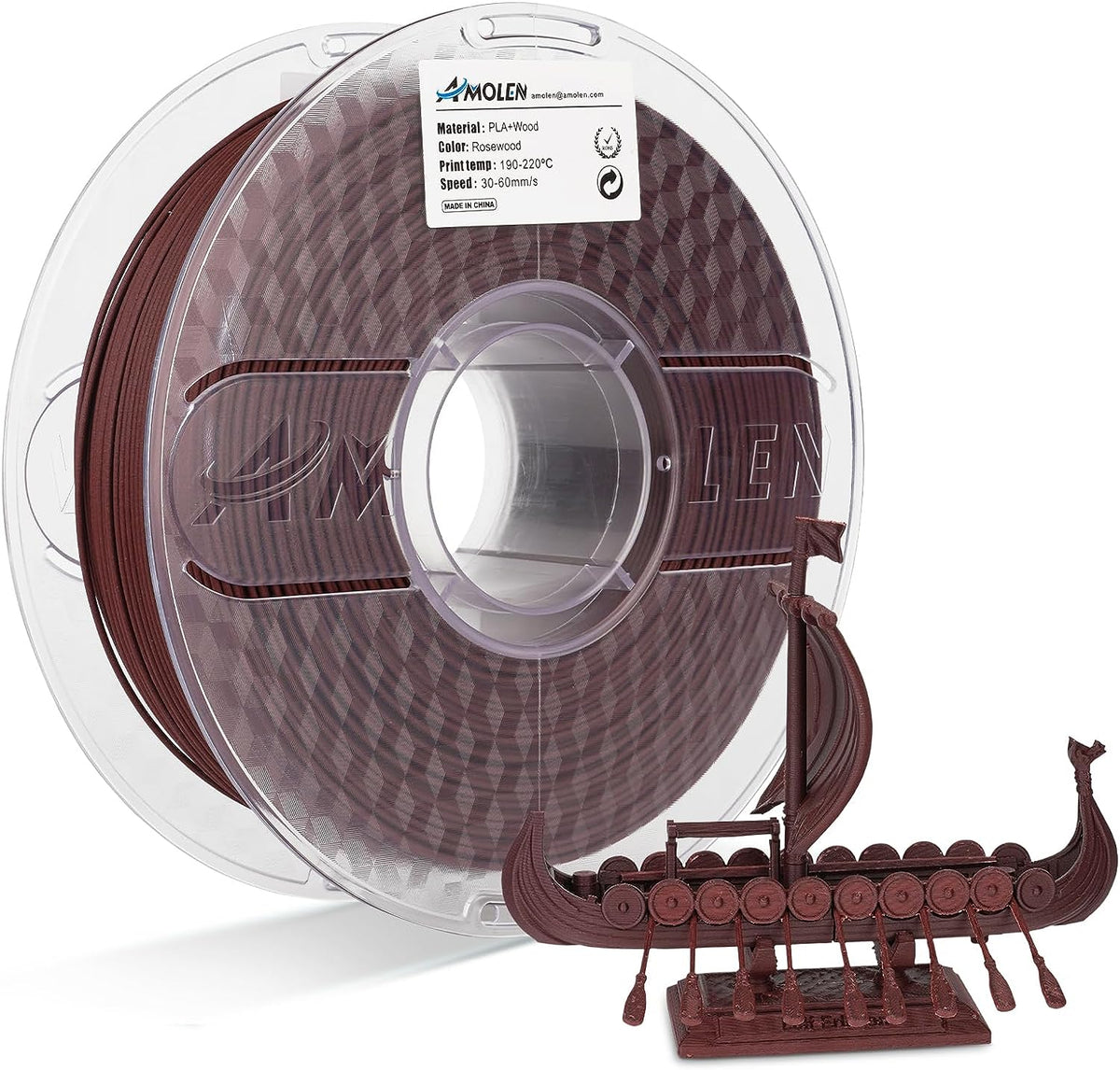Amolen PLA Wood 1.75mm, 1KG/2.2LB