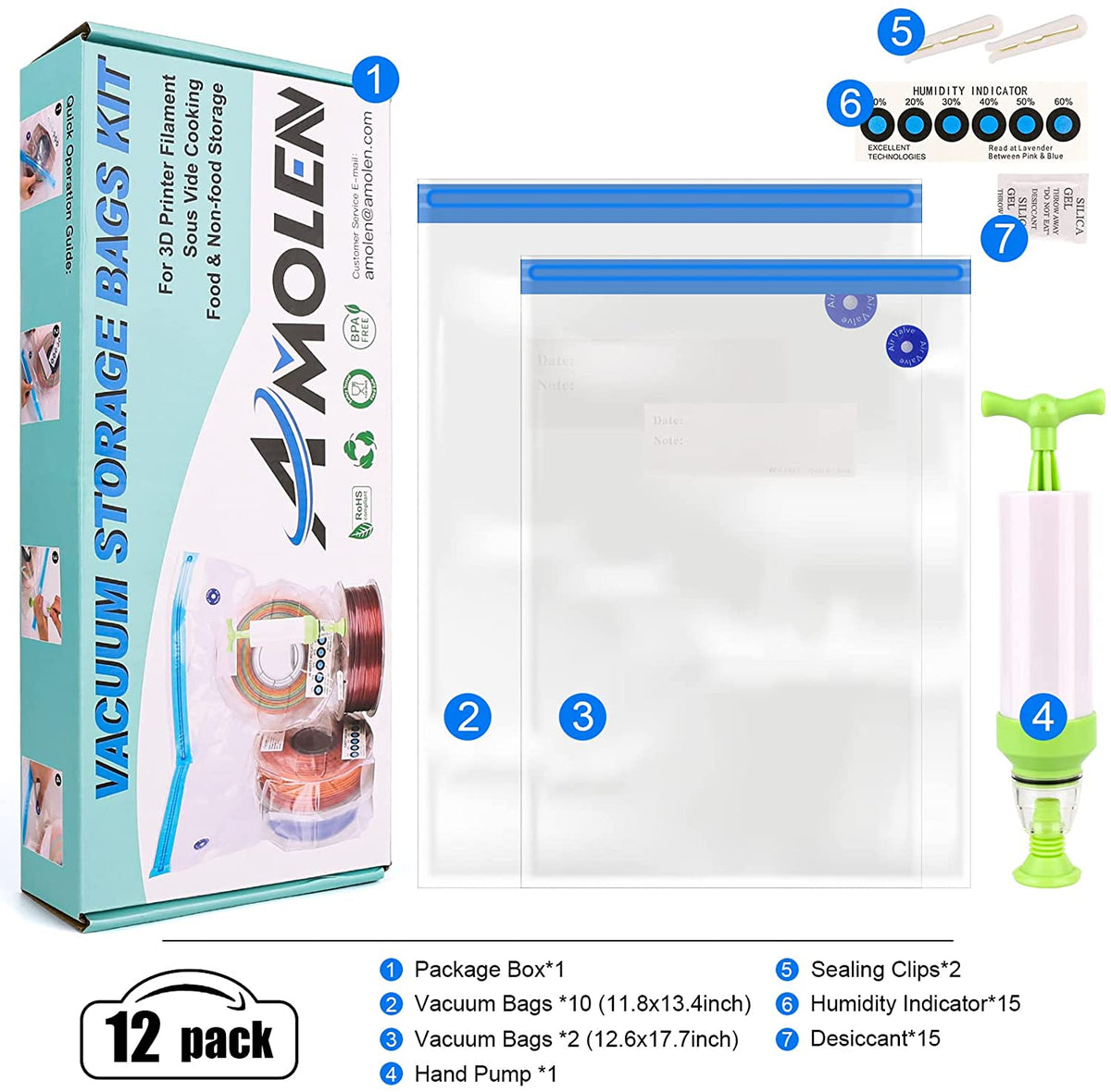 Amolen Vacuum Filament Storage Kit