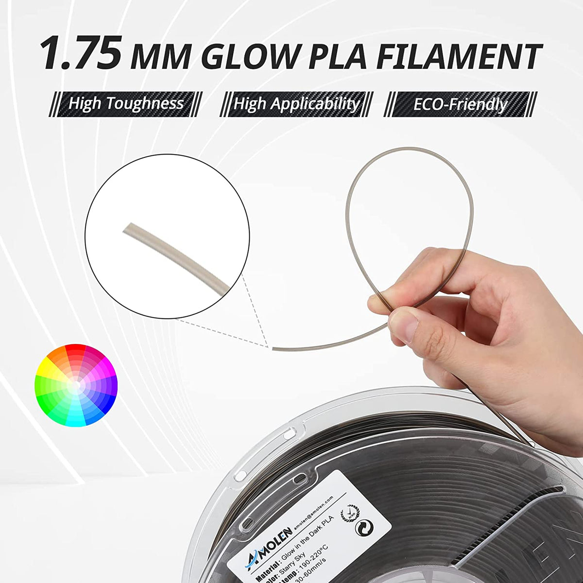 Amolen PLA Glow in the Dark Variety Pack (4x200g)